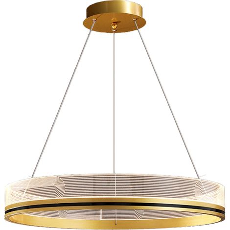 Pendant LED Lamp TOOLIGHT APP1189-CP 40cm Gold Metal Plastic 32W