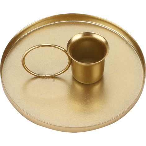 Bougeoir rétro en métal forgé, support de bougeoir décoratif doré (1/5)