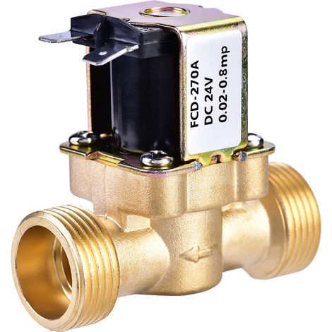 Électrovanne à action directe 3/4" 24V DC Normalement Fermée en Laiton pour Contrôle d'Eau (1/5)