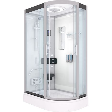 Dampfdusche Sauna Dusche Duschkabine D60-70T2R 80x120 cm ohne 2K Scheiben Versiegelung (1/5)