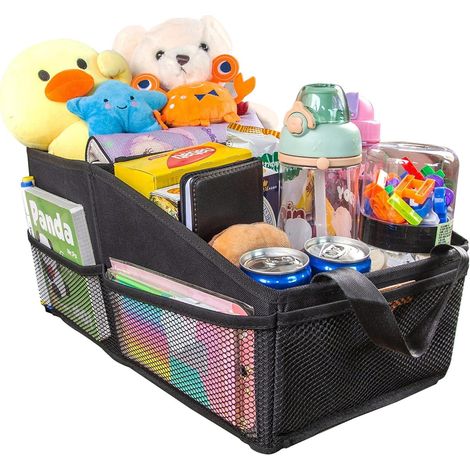 Organisateur Voiture Pliable pour Siege Arriere et Avant, Rangement Voiture Interieur pour Jouets, Collations, Livres (1/5)