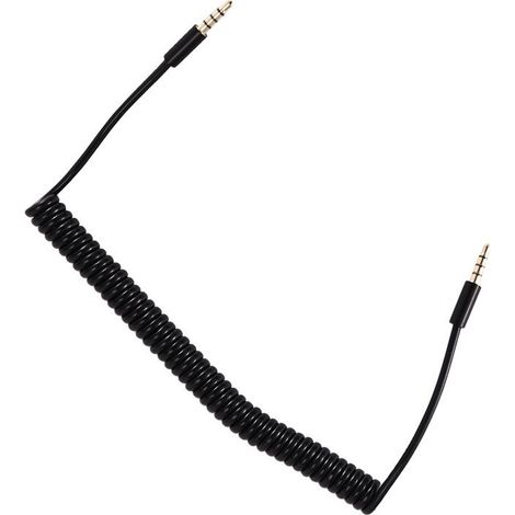 Geeignet für 3,5-mm-Klinkenstecker-auf-Klinkenstecker-Audioverlängerungskabel, 4-polige spiralförmige Aux-Audioverlängerungskabel, 1,5 Meter.