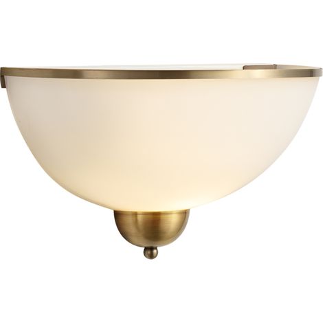 QAZQA Applique murale classique bronze avec verre opale -