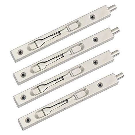 AIDUCHO Juego de 4 (2 pares) pestillos ocultos para puertas correderas con manilla de seguridad en acero inoxidable cepillado, 22 cm de largo. (1/5)