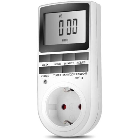 Prise Programmable Digitale, Maxcio Minuterie Numérique Hebdomadaire avec Ecran LCD, Minuterie Prise Electrique 12H/24H/7Jours, Économie d'Energie Pour L'électroménagers et L'éclairage (1 Pack) (1/5)