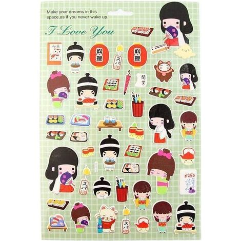 Stickers Décoration Japonaise Passions du Japon Plastique Adhésif Multicolore Stickers entre 2 et 6 cm Symboles Japonais Idée Déco Cadeau Japon Asie Noel Anniversaire (1/2)