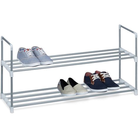 Schuhregal aus metall silber