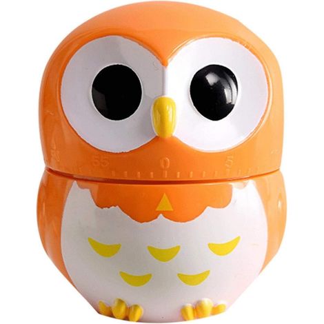 Minuteur de cuisine à cadran rotatif en forme de hibou, minuteur mécanique à compte à rebours, montre de cuisine avec rappel d'activité, C (1/3)