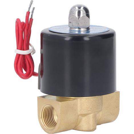 Électrovanne en laiton à commande électrique, filetage femelle, 1 voie, normalement fermée, pour eau et huile, AC220V (1/5)