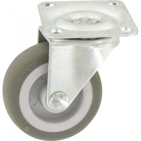 Ruleta Mini Roll con Platina Giratoria Rueda Plastex Gris 62 X 50