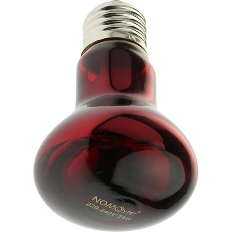 Lampe infrarouge en verre pour animaux de compagnie Lampe infrarouge émetteur de chaleur en hiver E27 rouge 25W (1/5)