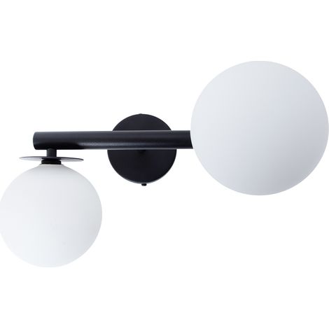 Applique AVOLA nera con sfere vetro bianco 2xG9 Sigma (1/2)