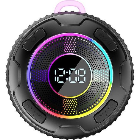 Enceinte sans Fil S5 IPX7 Résistant à l Eau ENC Enceintes Built-dans Micro 10 Hours BT Shower Enceintes Subwoofer Noir (1/5)