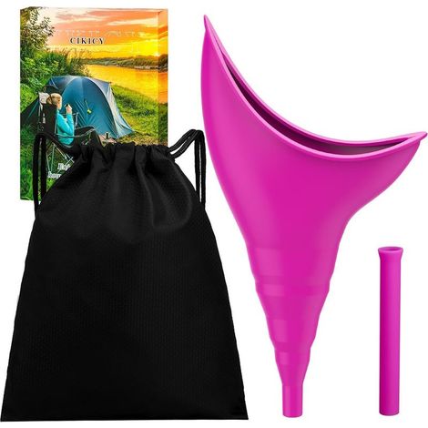 Urinoir simple pour femmes, accessoire de voyage et de camping, entonnoir en silicone, toilettes de camping et de randonnée, portable et réutilisable, toilettes d'extérieur pour femmes (violet) (1/5)