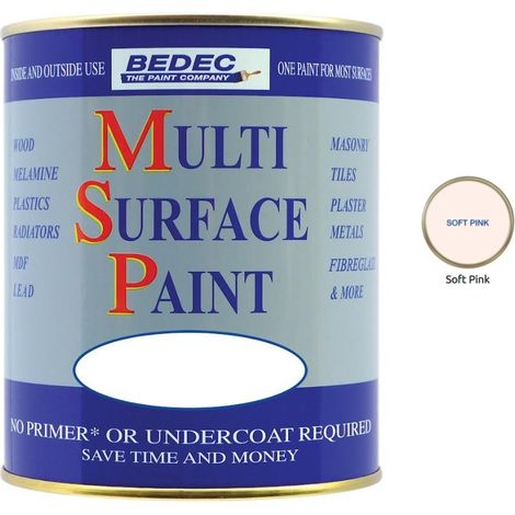Bedec Multi Surface Paint - Gloss - Soft Pink - 750ml