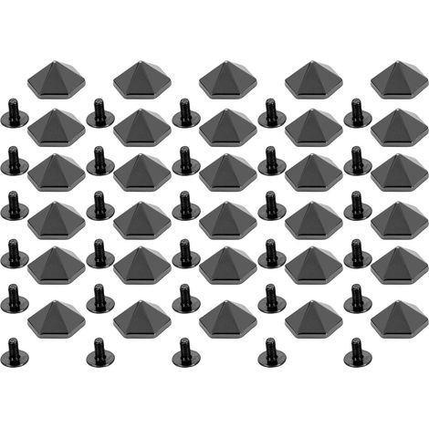 30 multifunktionale Schraubnieten, 12 mm, goldfarben, sechseckig, pyramidenförmig, aus Eisen, für Lederarbeiten, Handarbeiten, gunmetalfarben (1/5)