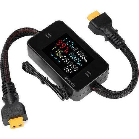 Testeur de charge de batterie numérique LCD DC26 DC 8-80V : voltmètre, ampèremètre, wattmètre, testeur de tension et de courant 25 A (1/5)