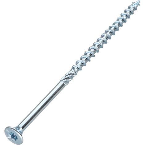 Vis charpente TEKOR Tête fraisée Cranté TORX T40 8X120 Filetée sur 70 Pointe antifendage type 17 Acier zingué (1/5)
