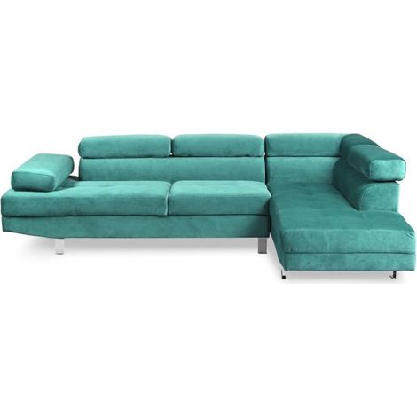Canapé d'Angle Droit "Têtière" 260cm Vert (1/5)