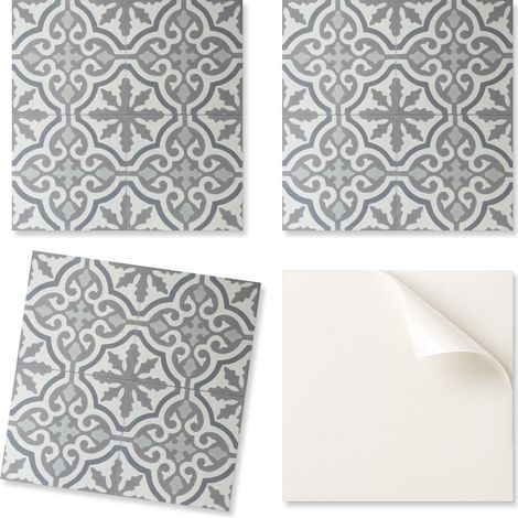 Paquete de baldosas de vinilo con motivo de mosaico para cocina y sal贸n, con adornos, 20x20x20 cm.