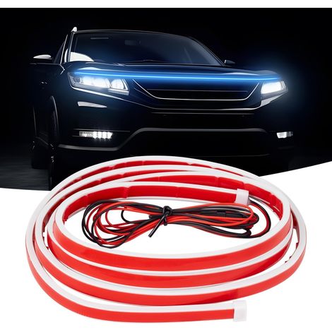 Bande lumineuse LED pour capot de voiture, 1,8 m, décoration extérieure flexible et étanche, feu de jour pour voitures, SUV et camions (lumière bleue) (1/5)