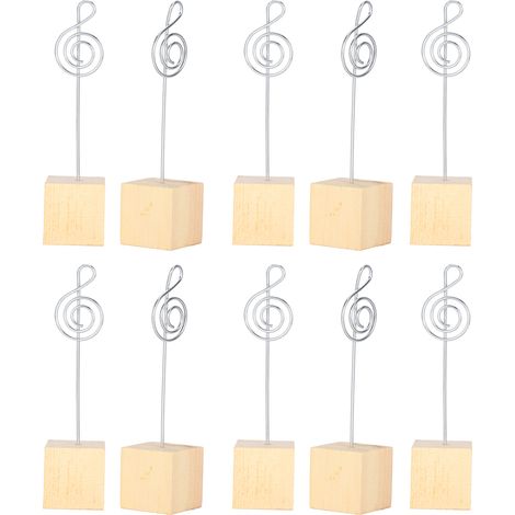 Support Photo Métal et Bois Massif pour 10 Cartes - Porte-Message Décoratif Créatif (1/5)
