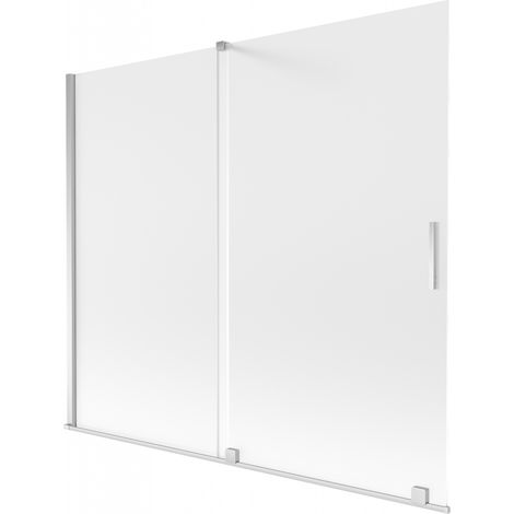 Mexen Velar paroi de baignoire coulissante à 2 volets 180 x 150 cm, givre, chrome - 896-180-000-31-01 (1/2)