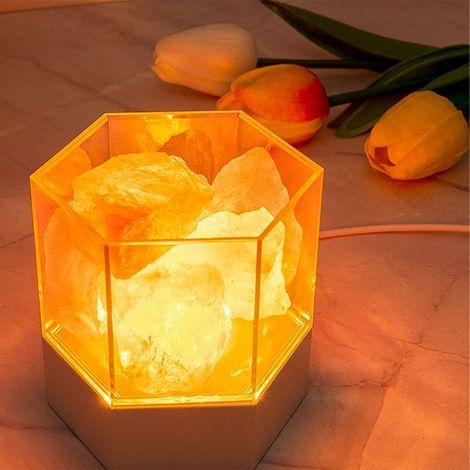 Himalaya-Salzlampe mit Farbwechselfunktion, USB-Nachtlicht aus Naturstein für Zen-Aromatherapie, Yoga und Meditation. (1/3)