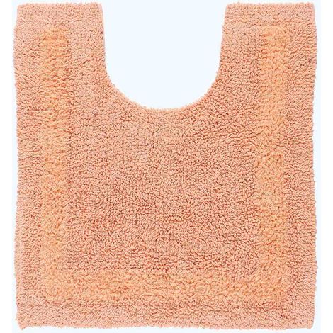 HOMESCAPES Tapis contour WC en coton, 50 x 55 cm – Pêche