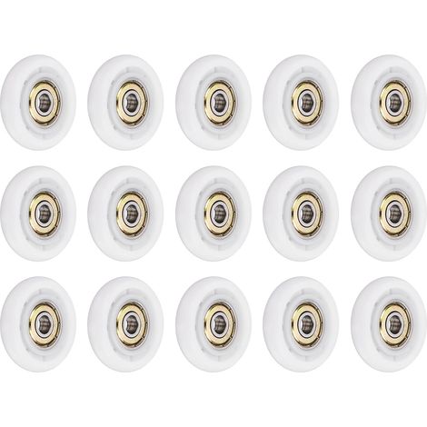 15pcs Poulie à Roulements à Billes de Guidage 626ZZ, Poulie Roue Ronde en Nylon 6x35x8mm Blindage Métallique pour Accessoires Quincaillerie Meubles Fenêtre, Blanc (1/5)