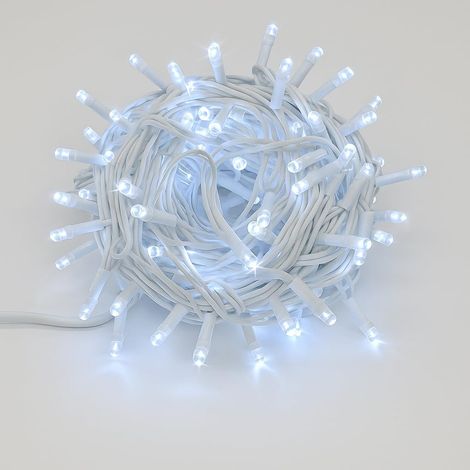 ETTROIT 300 LED Lichterkette, 30m, weißes Licht, weißes Kabel, IP65, ausziehbar, Blitzeffekt, Weihnachtsgirlande, Geschäfte, Weihnachtsbalkon