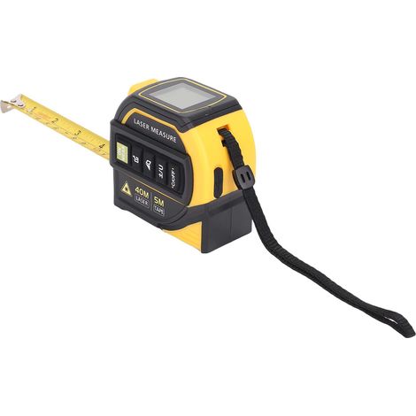Mètre laser 4 en 1 40m + ruban 5m, équerre laser et croix, écran LCD, Pythagorean surface volume, unités m/ft/in, outil bâtiment menuiserie (1/5)