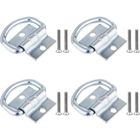 4Pcs Anneaux d'Arrimage, Attache Bache Remorque en D avec Vis pour Bateaux, Camions, Camionnettes et Maisons