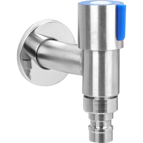 Robinet Mural Acier Inoxydable G1/2" Eau Froide pour Machine à Laver, Évier, Jardin et Buanderie (1/4)