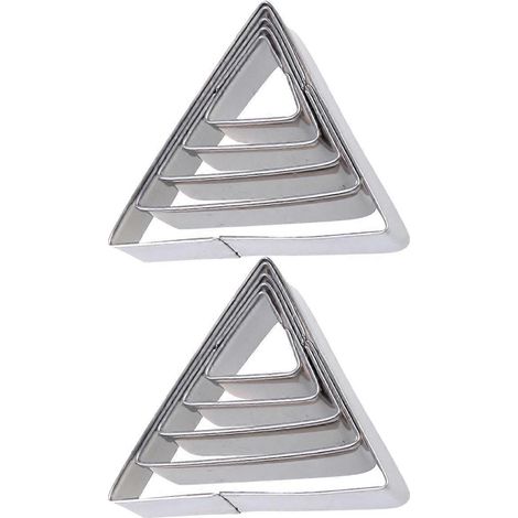 10 Stück Dreieckige Keksform aus Edelstahl, DIY-Keksform, Küchenbackwerkzeug für Zuhause und Geschäft (Silber)-8X8X1.8cm-Silver (1/4)