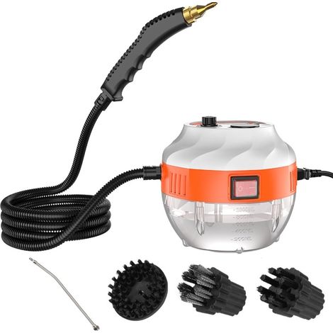 Nettoyeur vapeur, 1500 W, 6 niveaux de puissance, réservoir de 1 L, 105 °C, blanc/orange (1/5)