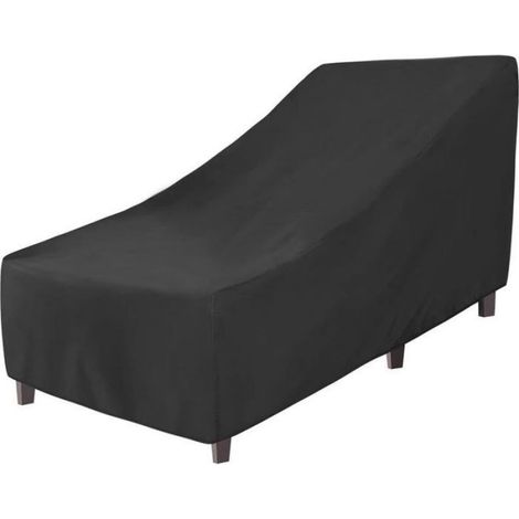 Housse de chaise longue de plage - Imperméable, coupe-vent et résistante aux UV - Noir - 200 x 70 x 40 x 75 cm (1/4)