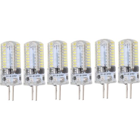Jeffergarden 6 pièces GY6.35 ampoule LED 5W AC 12V blanc chaud 2700 à 3000K blanc 6000 à 6500K 500LM 72LED ampoules pour le bureau à domicile blanc pur
