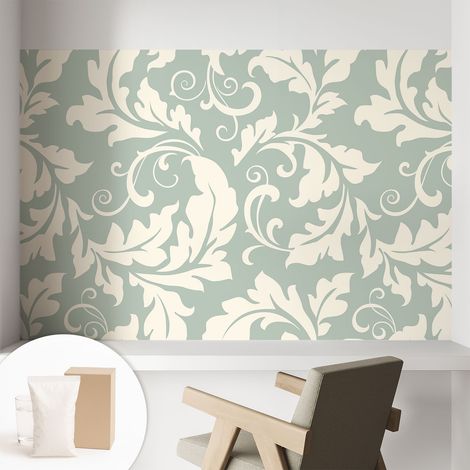 Tapete Vliestapete mit Kleber für Wohnzimmer Schlafzimmer Küche - Wanddekoration Dekorative Blätter 104x70 cm (1/5)