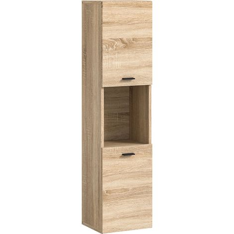 Boston Hochschrank Bad 2 Türen 1 Fach Eiche Dekor.