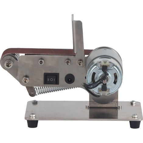 Ponceuse à bande compacte électrique 200W, polissage et meulage ajustable, 110-240V pour travaux de bricolage, prise européenne.