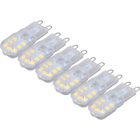 Ampoules G9 à intensité variable, protection des yeux, économie d'énergie, 14 LED, 3 W, pour lustres et lampes de table, lot de 6, lumière blanche, 110 V (1/5)