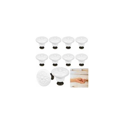 Boutons de meuble en céramique vintage fleuri – Lot de 12 boutons 34x32mm avec vis M4 – Pour portes et tiroirs modernes (1/5)