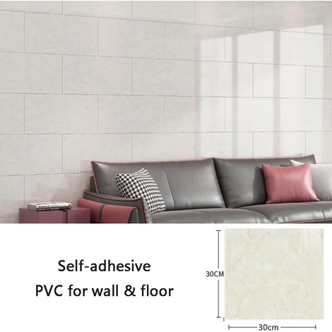 (Style 1, 10 pièces - 30x30cm) Stickers muraux en PVC, papier peint imitation carrelage céramique, imperméable, décoration de fond. (1/3)