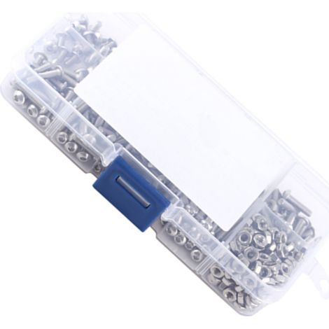 Kit d'assortiment de 340 vis, boulons et écrous à tête bouton hexagonale creuse en acier inoxydable SS304 M3
