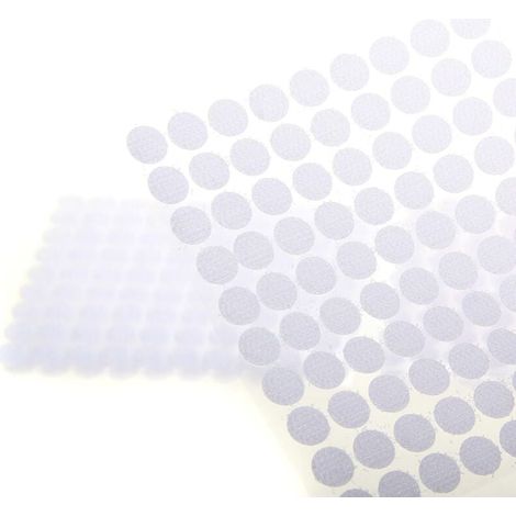450 Paires 10mm Cercles avec Crochets et Boucles Auto-adhésifs, 900 Capsules Monnaies Arrière Hook & Loop Pastille Adhésif, Autocollantes Points Arrière Dots Coins, blanc, TKB5025 white (1/4)