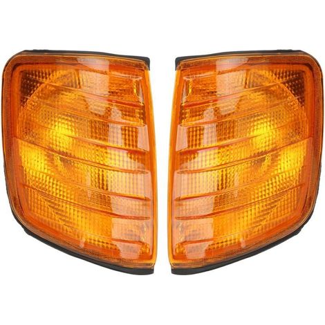Boîtier de feu de stationnement d'angle ambre 183290012B, 2 pièces, Applicable au remplacement pour MercedesBenz Eclass W124 19851995 (1/5)