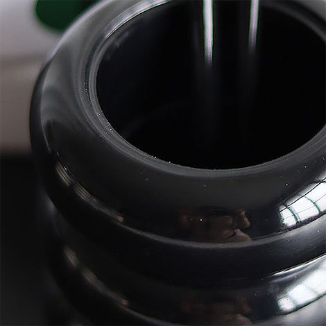 Porte-Coton Boule Design Nordique avec Couvercle Transparent - Résine, Acrylique et Acier Inoxydable - Conteneur de Stockage pour Q-Tips Antipoussière Noir 4 Étages (1/5)