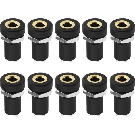 3,5-mm-Mono-Einbaubuchse – 10er-Pack Lötverbinder mit Muttern, kompatibel mit CDs, Laptops und DVDs