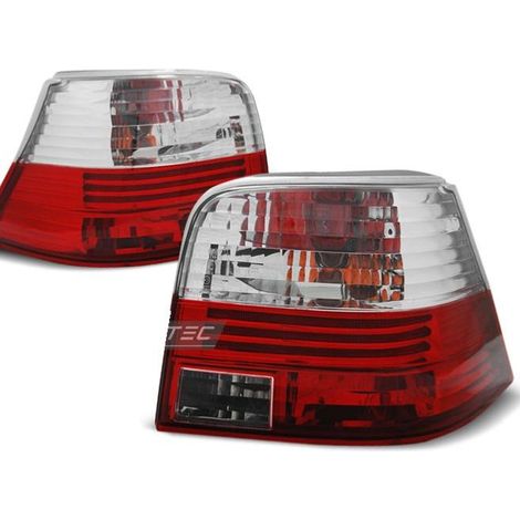 Paire de feux arriere VW Golf 4 97-03 rouge blanc-27336411 (1/2)
